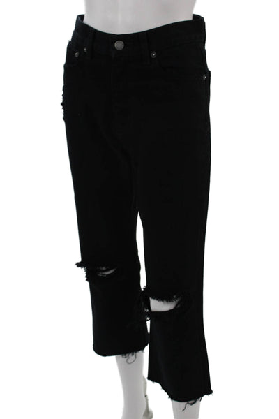 Carmar Womens Cropped High Waist Black Jeans 22in Inseam Size 25