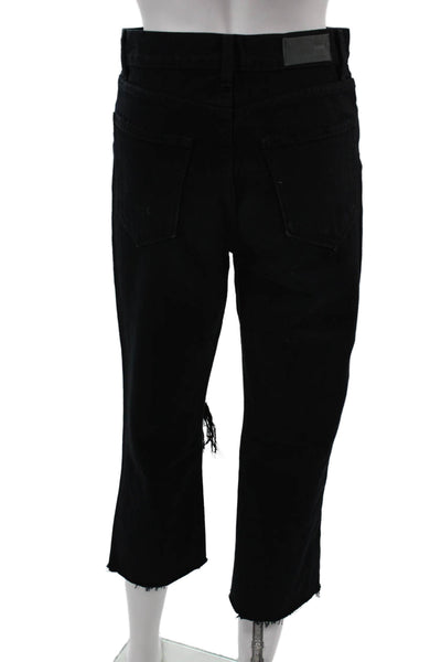 Carmar Womens Cropped High Waist Black Jeans 22in Inseam Size 25