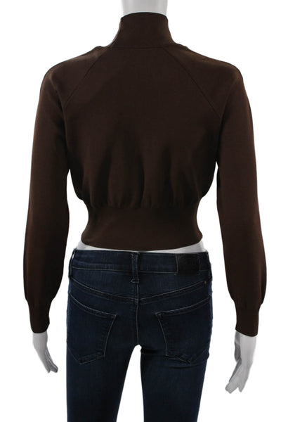 Zara Unisex Pullover Sweater Brown Mock Neck Long Sleeve Size S