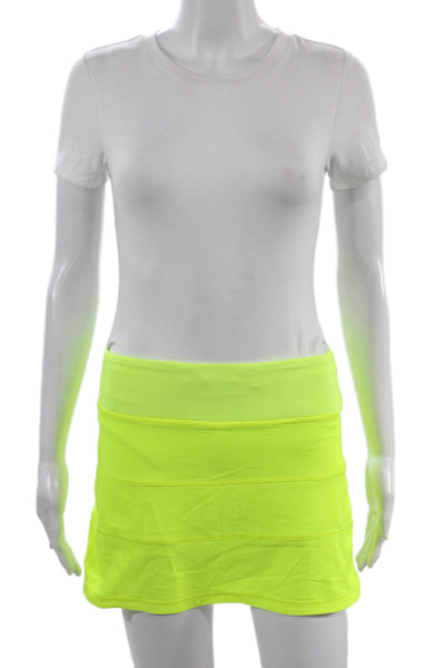 Lululemon Women Yellow Short Skort 86% Polyester 14% Elastane Size 0