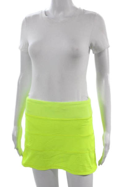 Lululemon Women Yellow Short Skort 86% Polyester 14% Elastane Size 0
