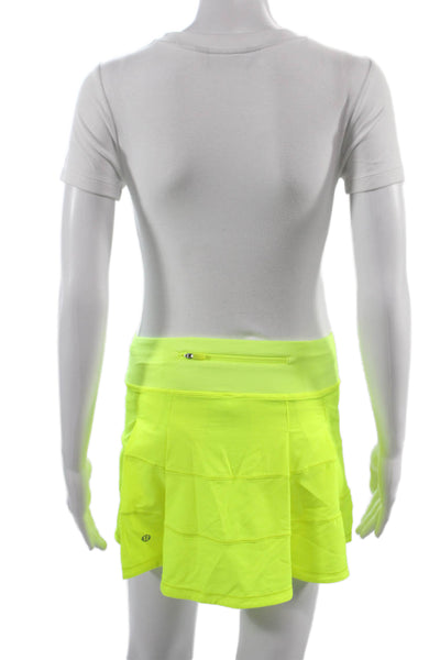 Lululemon Women Yellow Short Skort 86% Polyester 14% Elastane Size 0