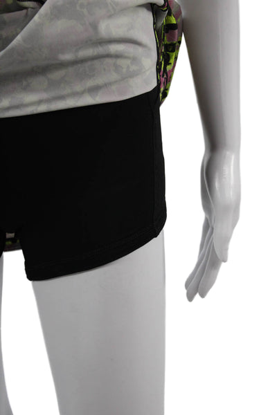 Lululemon Women Floral Black Nylon Blend Skort Short Size S