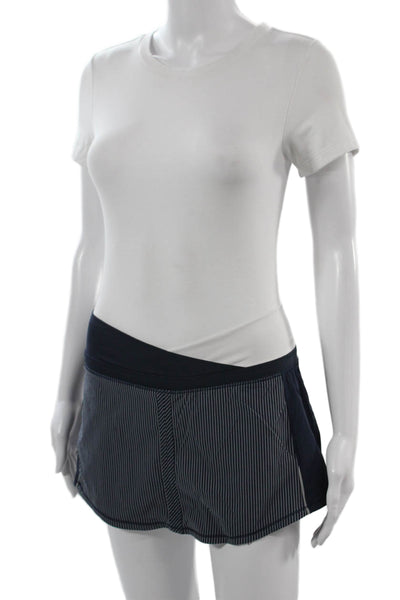 Lululemon Women Skort Dark Blue Striped Short Size 4