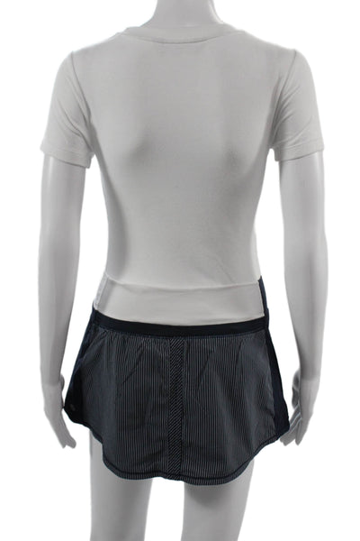 Lululemon Women Skort Dark Blue Striped Short Size 4