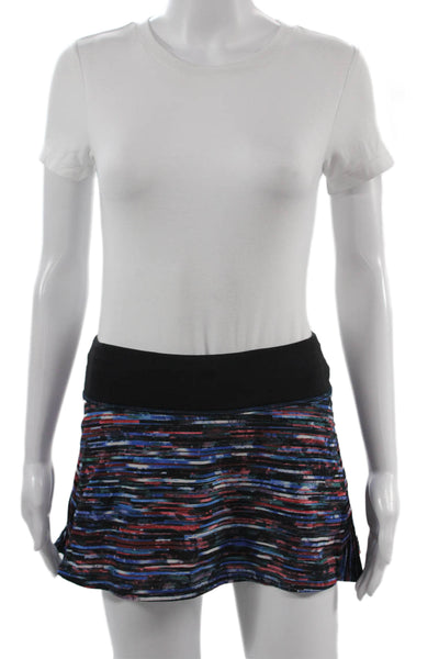 Lululemon Womens Skort Black Striped Nylon Blend Short Size 4