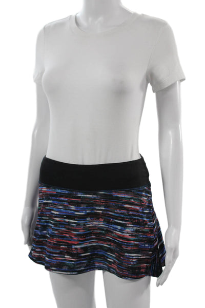 Lululemon Womens Skort Black Striped Nylon Blend Short Size 4