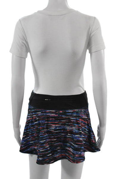 Lululemon Womens Skort Black Striped Nylon Blend Short Size 4