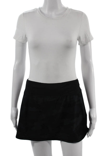 Lululemon Women Black Camo Skort Short Nylon Blend Size 6