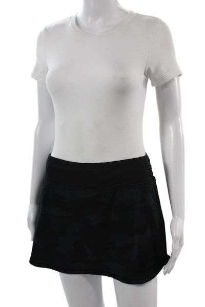 Lululemon Women Black Camo Skort Short Nylon Blend Size 6