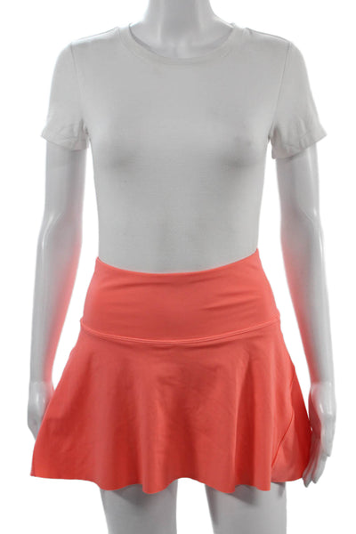 Athleta Womens Orange Skater Skort Short Solid Petite Stretch Size XS