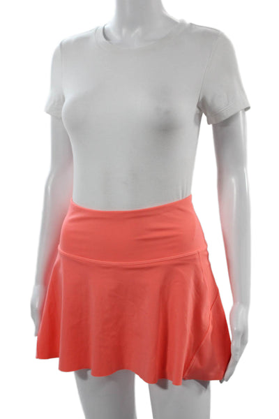 Athleta Womens Orange Skater Skort Short Solid Petite Stretch Size XS