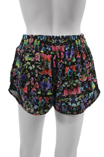 Lululemon Womens Black Floral Nylon Blend Shorts Spring Size XS