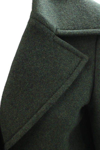 Altuzarra Women Pea Coat Green Collared Button Long Sleeve Size 38
