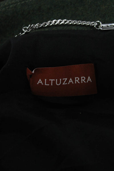 Altuzarra Women Pea Coat Green Collared Button Long Sleeve Size 38