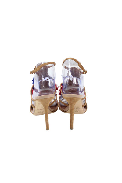 Malone Souliers Womens Suede Fringe Slingbacks Sandal Heels Brown Size 39 9