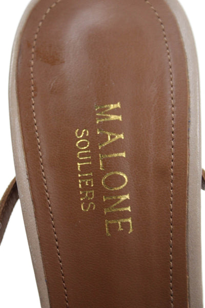 Malone Souliers Womens Suede Fringe Slingbacks Sandal Heels Brown Size 39 9