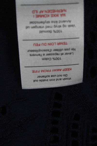 Molo Girls Cotton Collared Long Sleeve Button-Down Shirt Blue Size 10