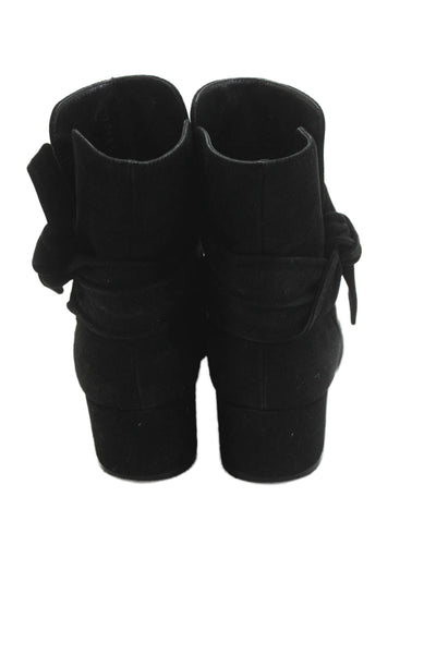 Gianvito Rossi Womens Suede Twist Knot Ankle Boots Black Size 36.5 6.5