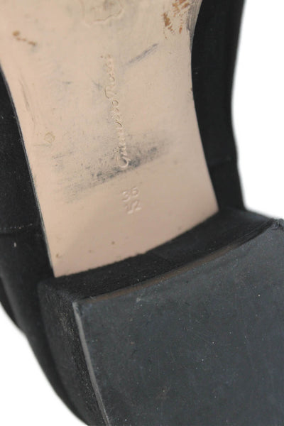 Gianvito Rossi Womens Suede Twist Knot Ankle Boots Black Size 36.5 6.5