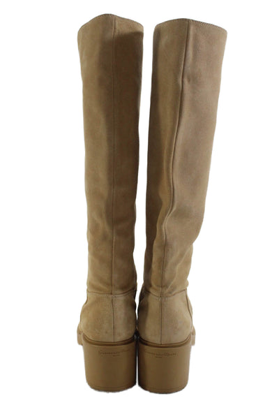 Gianvito Rossi Womens Suede Knee High Pull On Boots Beige Size 39 9