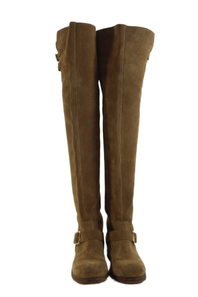 Jimmy Choo Womens Suede Over The Knee High Boots Brown Size 39.5 9.5