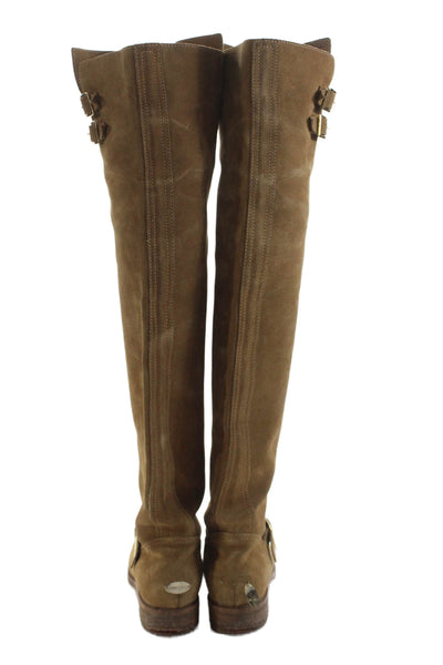 Jimmy Choo Womens Suede Over The Knee High Boots Brown Size 39.5 9.5