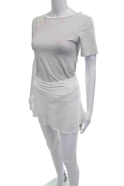 Sofibella Womens White Mini Skort Nylon Elastane Size S