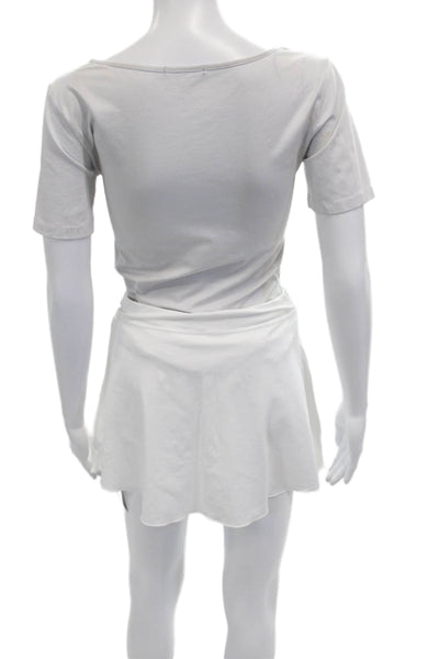 Sofibella Womens White Mini Skort Nylon Elastane Size S