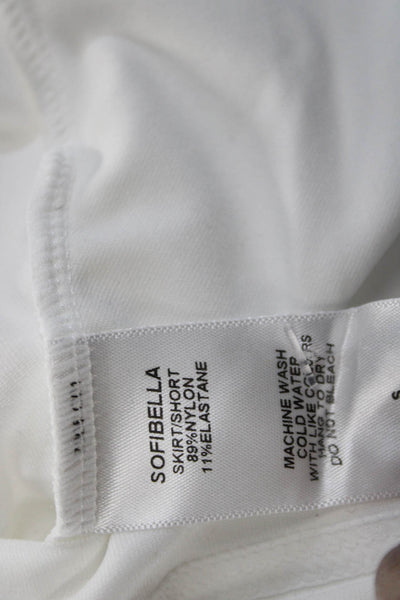 Sofibella Womens White Mini Skort Nylon Elastane Size S