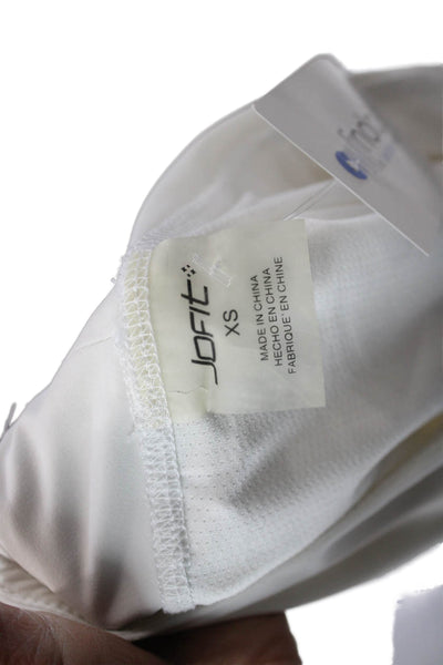 JoFit Women Pleated Mini Skort White Solid Polyester Spandex Size XS