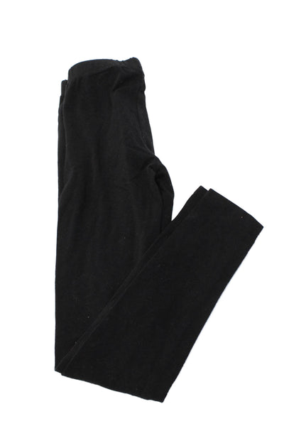 Splendid Girls Solid Cotton Blend Ankle Leggings Black Size 10