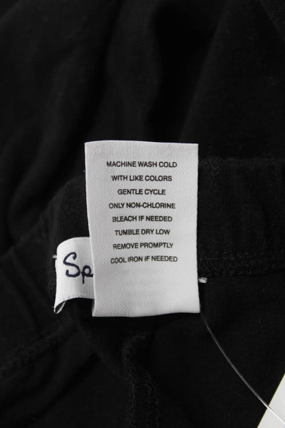 Splendid Girls Solid Cotton Blend Ankle Leggings Black Size 10