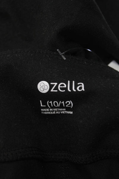 Zella Girls Solid Elastic Waist Ankle Leggings Black Size 10/12
