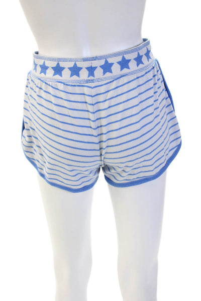 PJ Salvage Unisex Sweat Striped Blue Drawstring Shorts Size XS