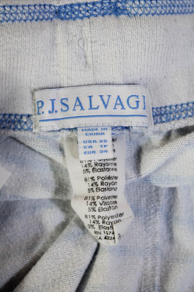 PJ Salvage Unisex Sweat Striped Blue Drawstring Shorts Size XS