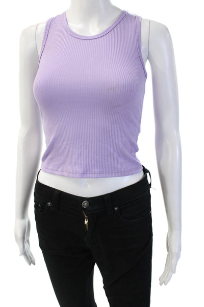 Revelation Womens Purple Cropped Tank Top Size S