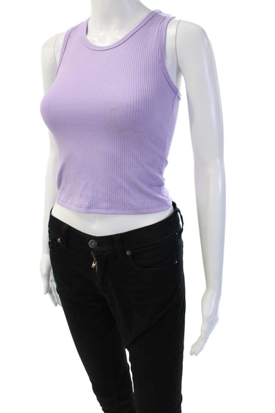 Revelation Womens Purple Cropped Tank Top Size S