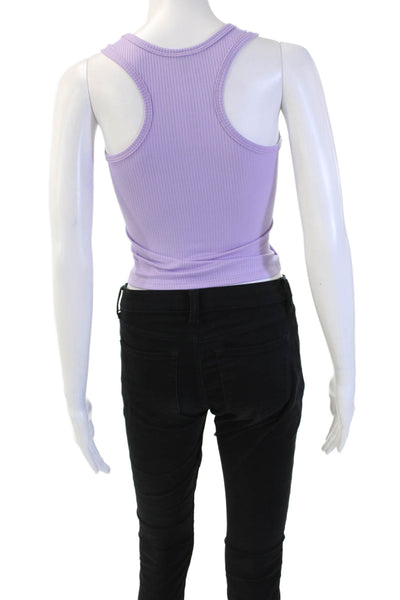 Revelation Womens Purple Cropped Tank Top Size S