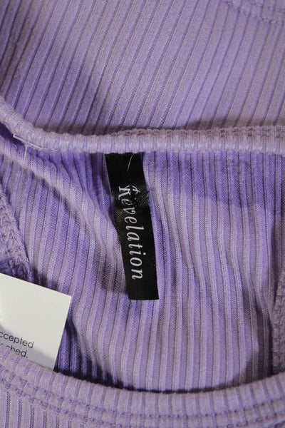 Revelation Womens Purple Cropped Tank Top Size S