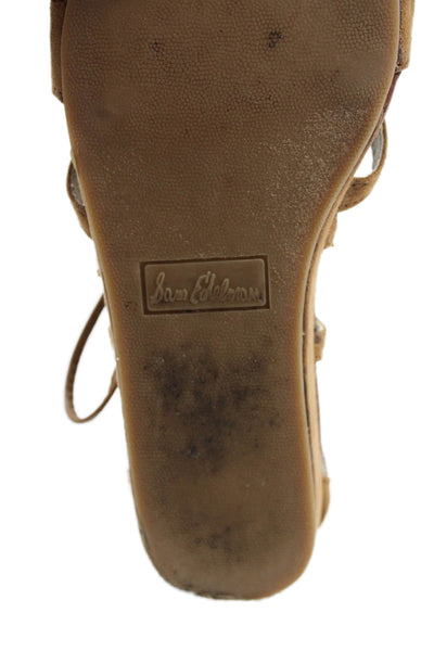 Sam Edelman Girls Leather Strappy Zip Up Sandals Brown Size 2