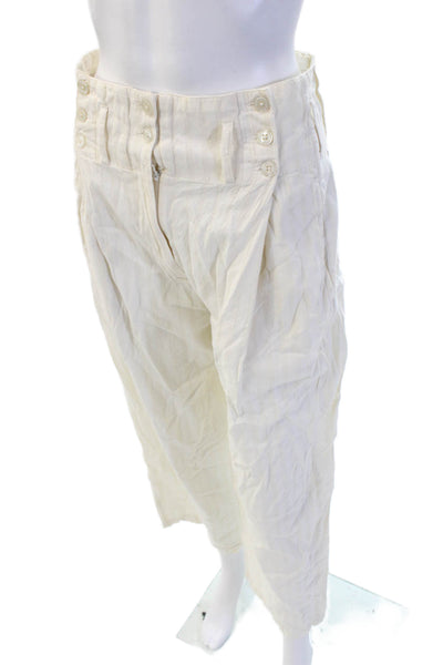 Mes DeMoiselles Paris Unisex White Cropped Cotton Pants Size 1