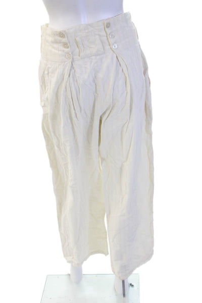 Mes DeMoiselles Paris Unisex White Cropped Cotton Pants Size 1