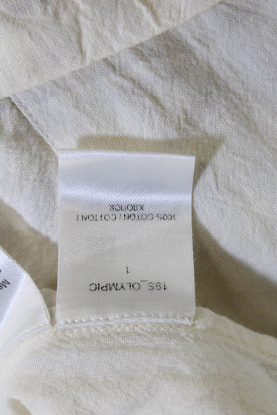 Mes DeMoiselles Paris Unisex White Cropped Cotton Pants Size 1