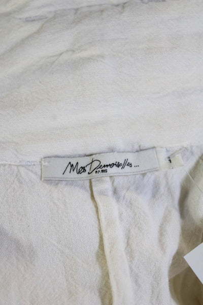 Mes DeMoiselles Paris Unisex White Cropped Cotton Pants Size 1