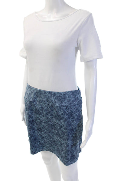 Adidas Womens Blue Printed A-Line Mini Skirt Size M
