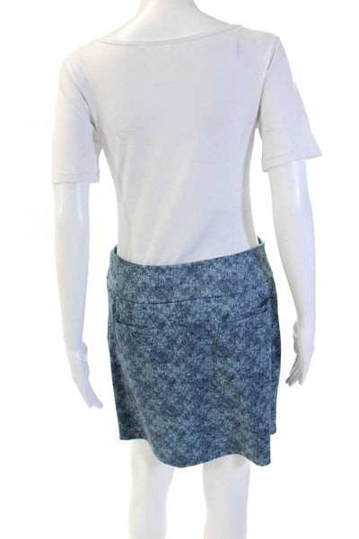 Adidas Womens Blue Printed A-Line Mini Skirt Size M