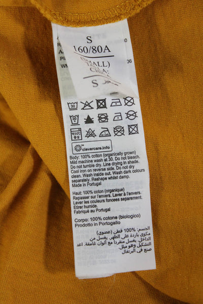 Allsaints Mens Designer Yellow Cotton Crew Neck Short Sleeve T-Shirt Size S