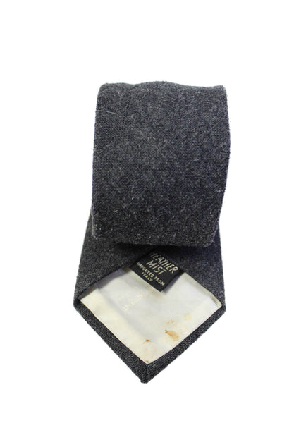 Yves Saint Laurent Mens Wool Blend Solid Gray Necktie Size One Size