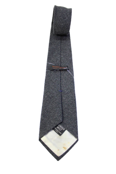 Yves Saint Laurent Mens Wool Blend Solid Gray Necktie Size One Size